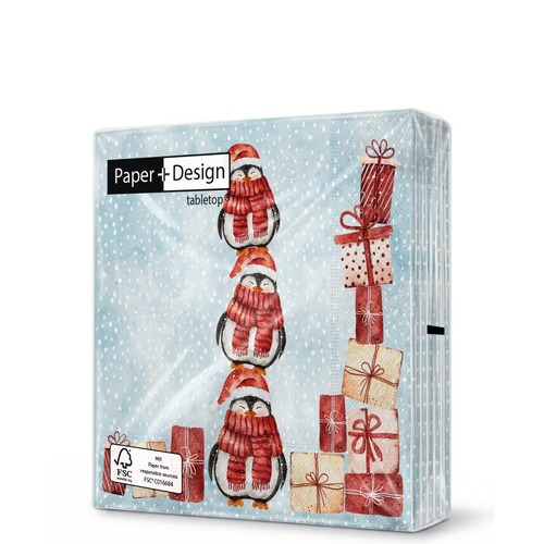 20 kleine Cocktailservietten Santas helpers - Helfer vom Weihnachtsmann 25x25cm