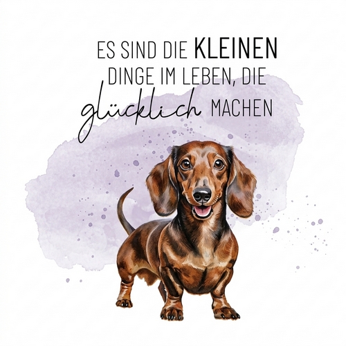 20 Servietten Dackel - Glücklich machen 33x33cm