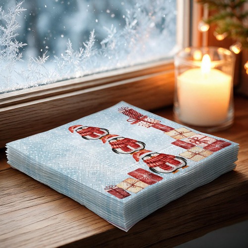 20 kleine Cocktailservietten Santas helpers - Helfer vom Weihnachtsmann 25x25cm