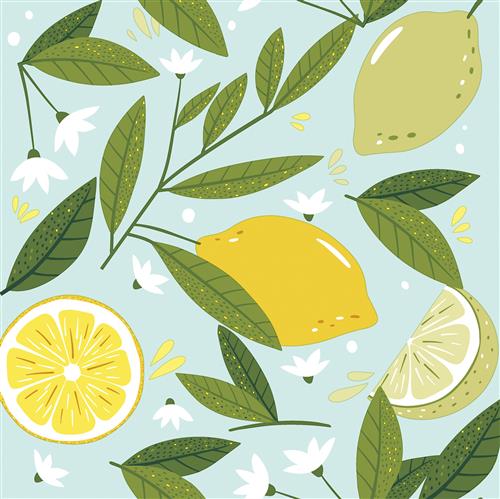 20 Servietten Lemon Tree - Zitronenbaum 33x33cm
