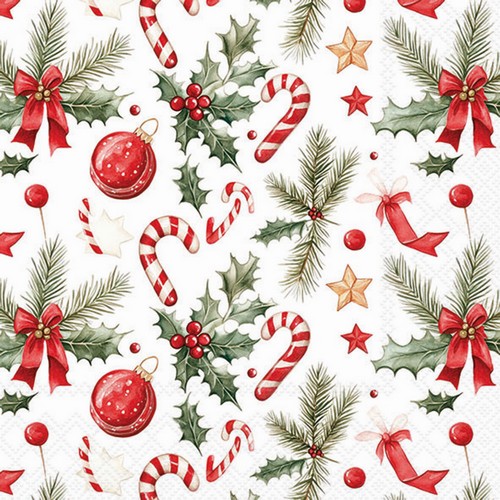 20 Servietten Christmas Elements - Deko-Elemente zur Weihnachtszeit 33x33cm