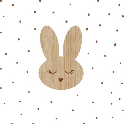 20 Servietten Wooden Dreams - Hasenkopf aus Holz 33x33cm