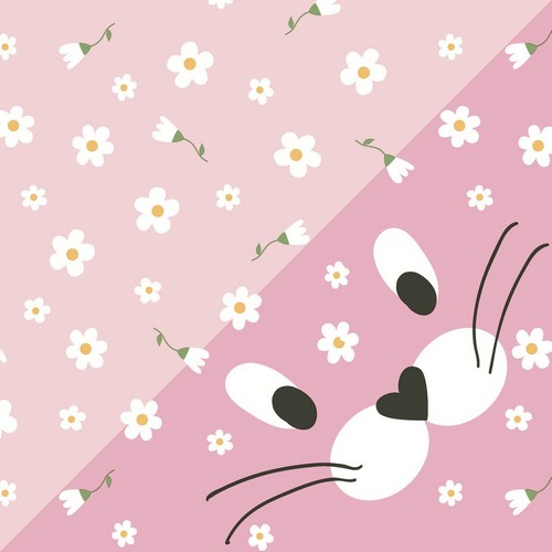 20 Servietten Oribunny - Blüten um Hasengesicht 33x33cm