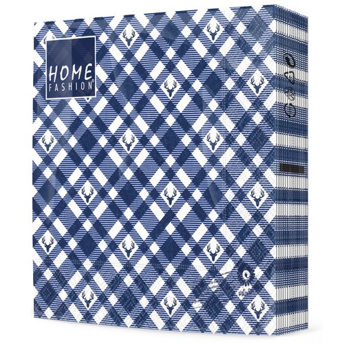 20 Servietten Plaid with Deers blue Hirsche auf Karo blau 33x33cm