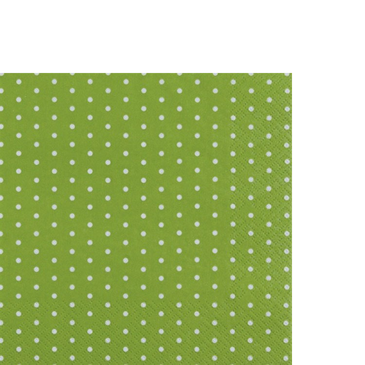 20 kleine Cocktailservietten Mini Dots light green - Mini-Punkte hellgrün 25x25cm
