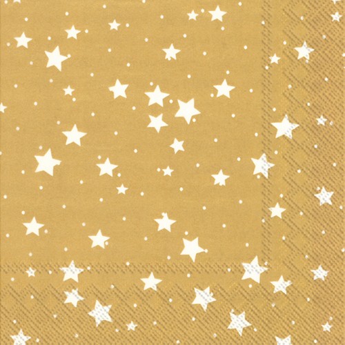 20 Servietten Stella Di Natale gold - Sternenschauer auf Gold 33x33cm