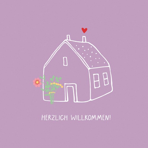 20 Servietten Herzlich Willkommen - Willkommen im Haus 33x33cm