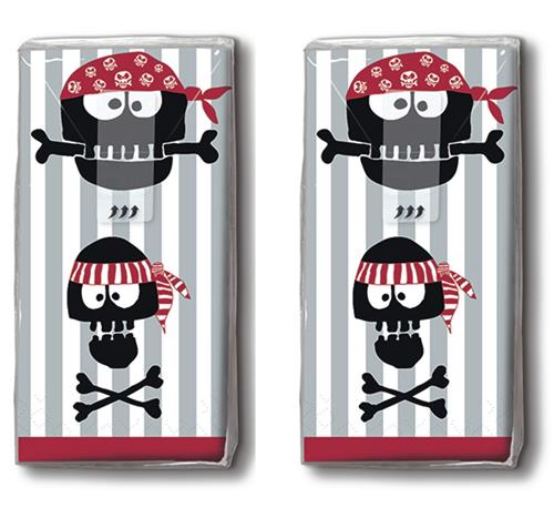 DP 10 Taschentücher Pirates Ahoi - Piratenköpfe