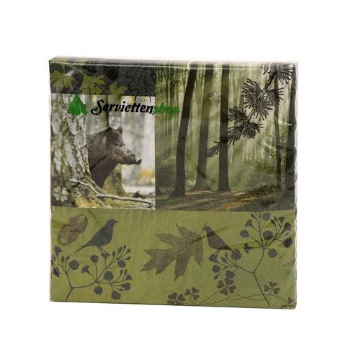 Motivservietten Wildschwein Wald