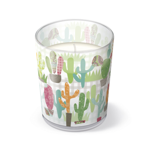 RP Glaskerze Cactus Garden - Bunte Kakteen Ø7,9cm, Höhe 9,4cm