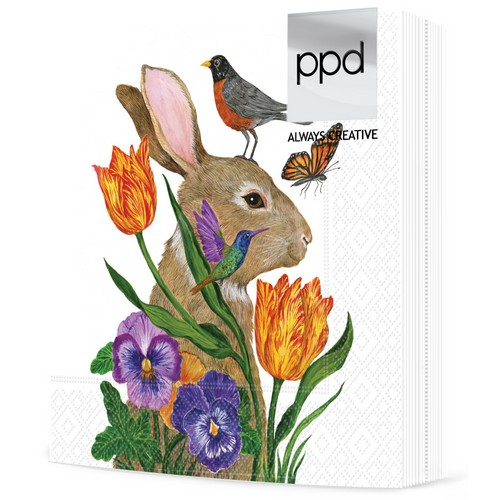 20 Servietten Bunny Buddies - Hase mit Freunde aus der Natur 33x33cm