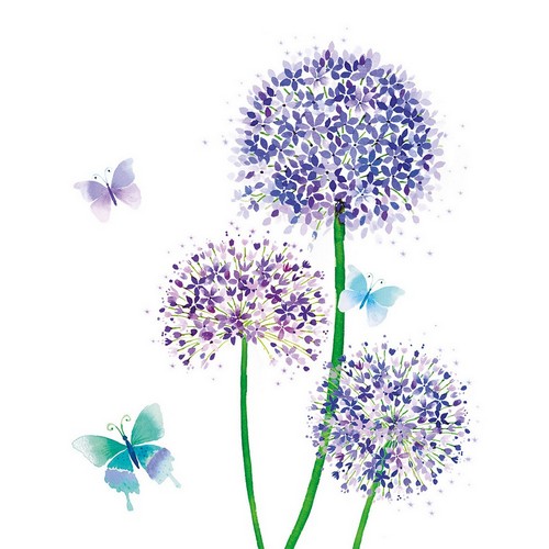 20 Servietten Allium - Aufblühender Löwenzahn 33x33cm