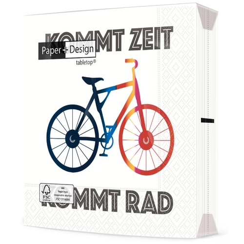 20 Servietten Kommt Rad - Kommt Zeit 33x33cm