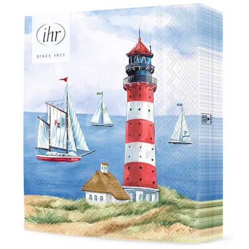 20 Servietten Seelust - Leuchtturm überragt das Meer 33x33cm
