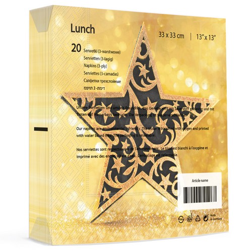 20 Servietten Glimmering star - Stern im Glanz 33x33cm