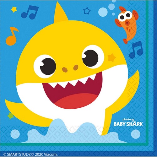 16 Servietten Baby Shark - Baby Hai 33x33cm
