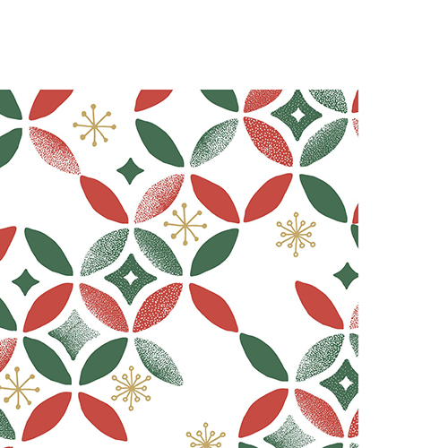 20 kleine Cocktailservietten Joyful pattern - Wintermuster mit Schneeflocken 24x24cm