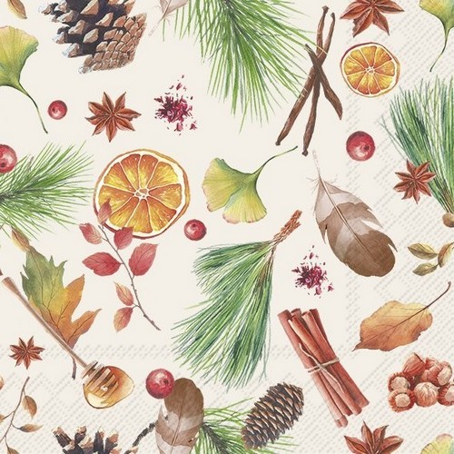 20 Servietten Fall Potpourri - Potpourri an Herbstelemente 33x33cm