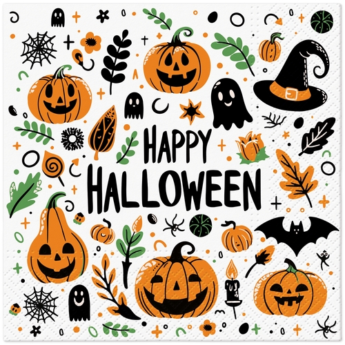 20 Servietten Autumn Halloween - Happy Halloween 33x33cm