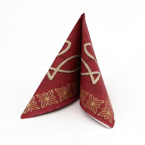 20 Servietten Modern Ichthys bordeaux 33x33cm