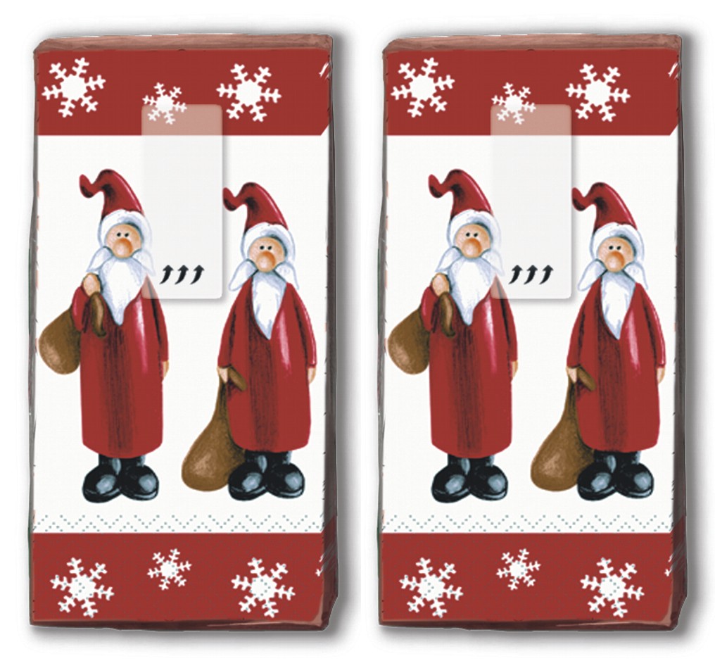 2x 10 Taschentücher Off to work red/white - Santa bei der Arbeit