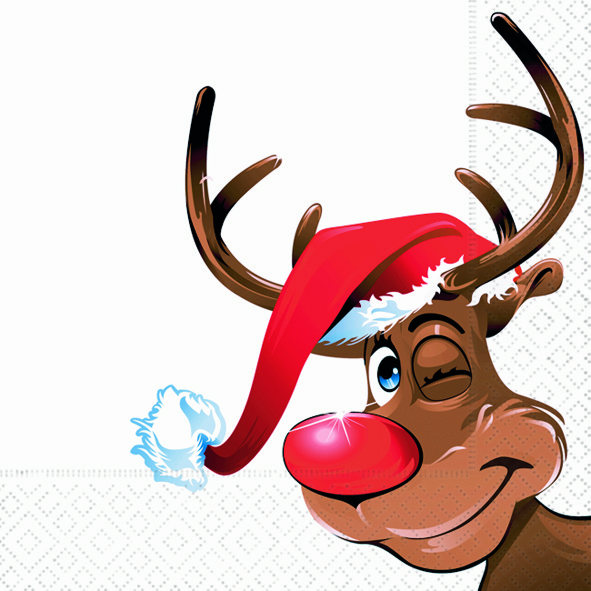 20 Servietten Rudolph 33x33cm
