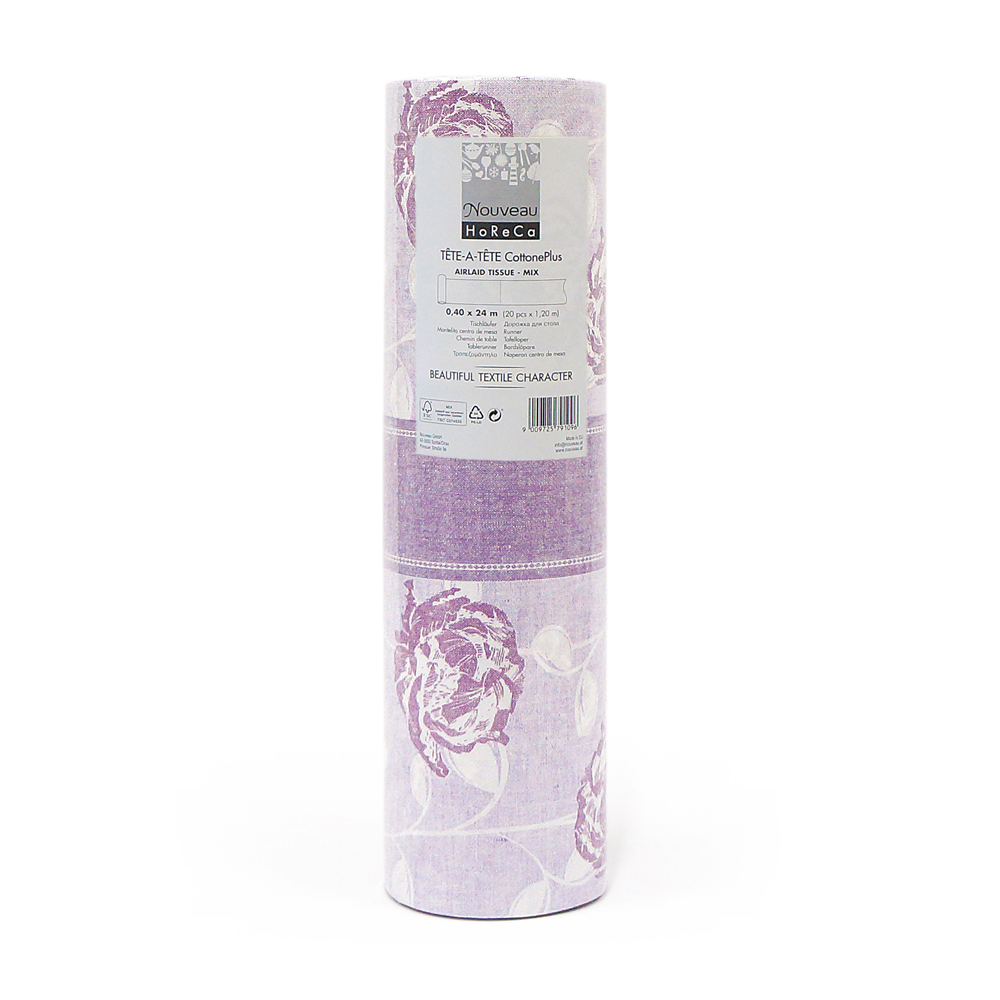 Tischläufer Cottone Plus Cloe flieder 40cm x 24m