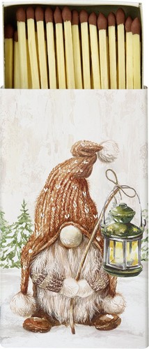 Kaminhölzer 45er Box Fiete - Wichtel mit Laterne im Wald 11x6,3cm