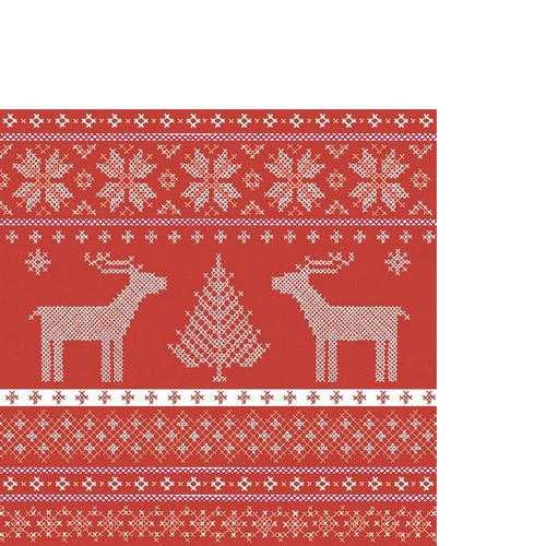 20 kleine Cocktailservietten Helene red - Wintermotiv in Tradition rot 24x24cm