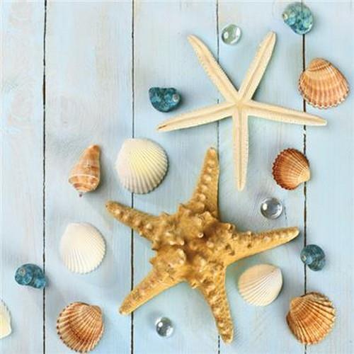 20 Servietten Sea Stars and Shells 33x33cm