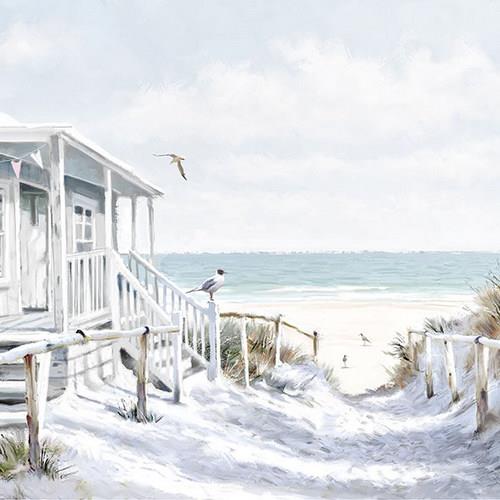 20 Servietten Beach Cabin - Zugang zum Strand 33x33cm