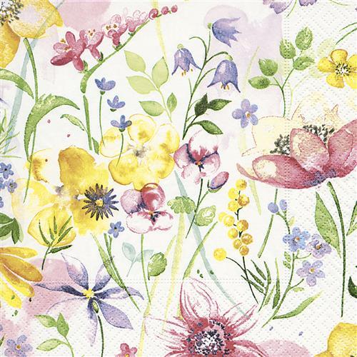20 Servietten Flower Meadow – Mischung an Blumen 33x33cm