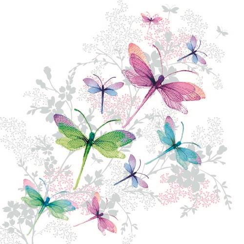 20 Servietten Dragonfly Groove - Märchenhafte Libellen 33x33cm