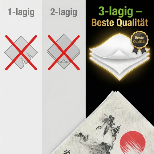 20 Servietten Japanese Boat - Japanischer Bootsfahrer 33x33cm