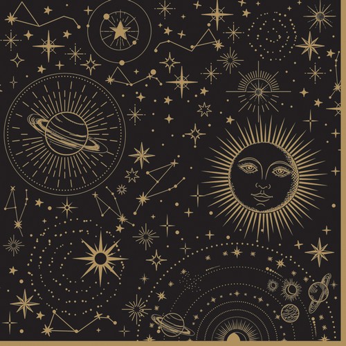 20 Servietten Celestial - Sternkunde 33x33cm