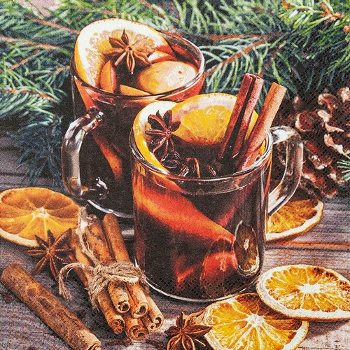 20 Servietten Glogg - Glühwein frisch zubereitet 33x33cm
