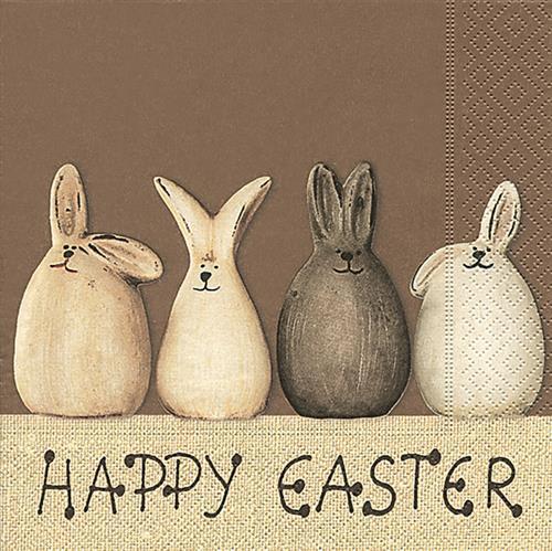 20 Servietten Happy Easter bunnies - Happy Easter Hasen 33x33cm