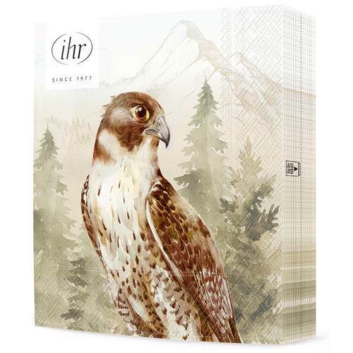 20 Servietten Hawk - Falke im Wald 33x33cm