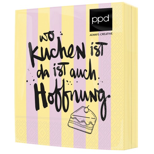 20 Servietten Kuchen Hoffnung - Wo Kuchen, da Hoffnung 33x33cm