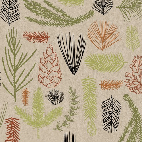 25 Servietten nachhaltig Forest Finds - Gefunden im Wald 33x33cm