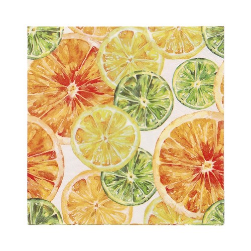 20 Servietten Fruity Cocktail - Fruchtige Scheiben 33x33cm