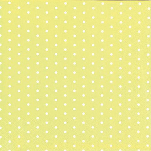 20 Servietten Mini Dots yellow/white - Mini-Punkte gelb/weiß 33x33cm