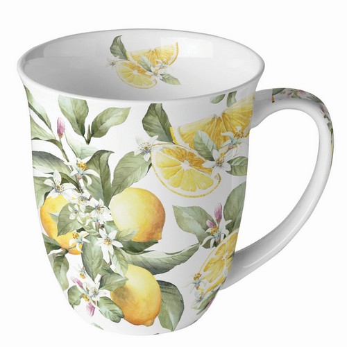 Tasse aus Porzellan Limoni - Natürlich wachsende Zitronen 0,4L, Höhe 10,5cm