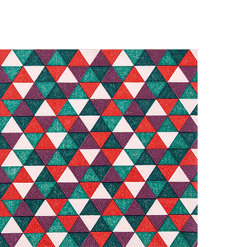 20 kleine Cocktailservietten Trevia burst - Kaleidoscope rot-grün 25x25cm