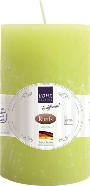 Kerze Stumpen Rustik lime - Limette Ø 6cm, Höhe 10cm