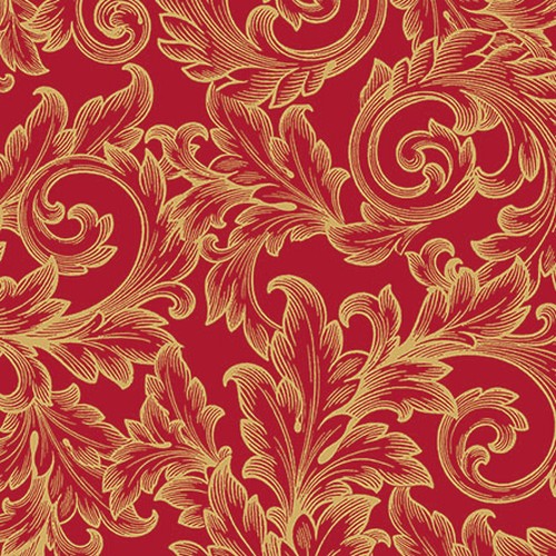 20 Servietten Baroque gold/red - Barockschwingen rot-gold 33x33cm