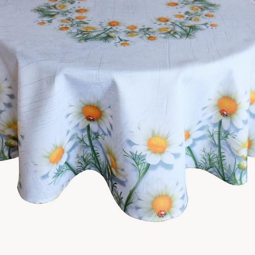 Mitteldecke rund Polyester Kamillenblüten Ø150cm