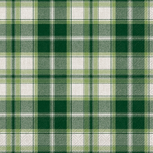 20 Servietten Check green - Karostreifen grün-weiß 33x33cm