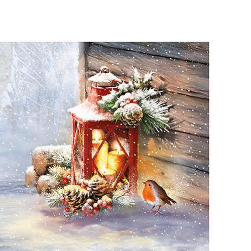 20 Cocktailservietten Robin by Lantern 25x25cm