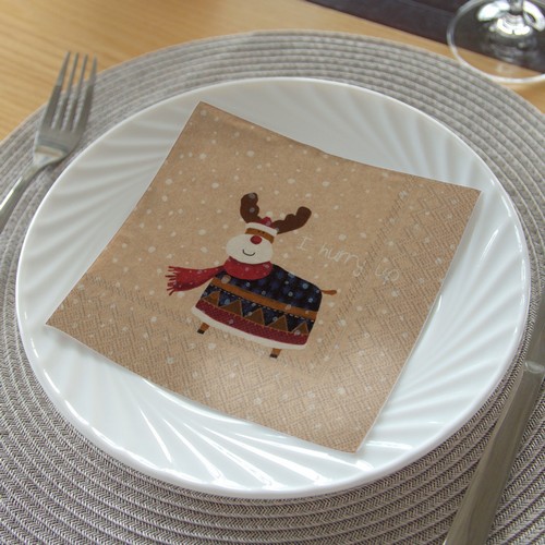 20 Servietten Recycling-Papier Rudolph - Rudolph im Schneefall 33x33cm
